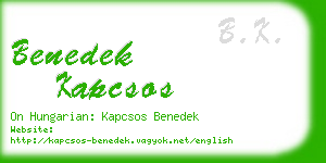 benedek kapcsos business card